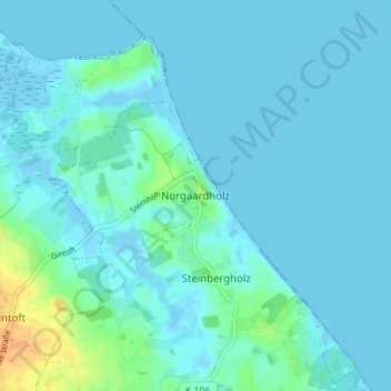 Norgaardholz地形图、海拔、地势