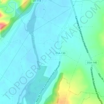 Huertas de Arriba地形图、海拔、地势