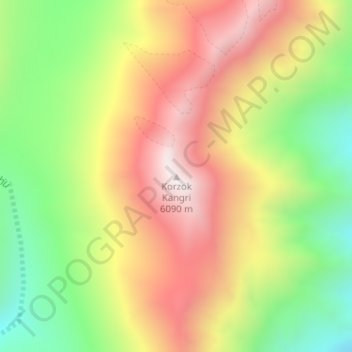 Korzok Kangri地形图、海拔、地势