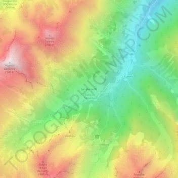San Bernolfo地形图、海拔、地势