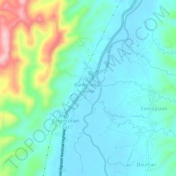 Bankerohan Norte地形图、海拔、地势