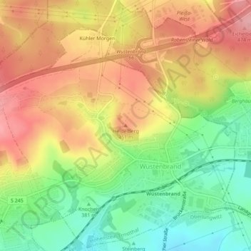 Heidelberg地形图、海拔、地势
