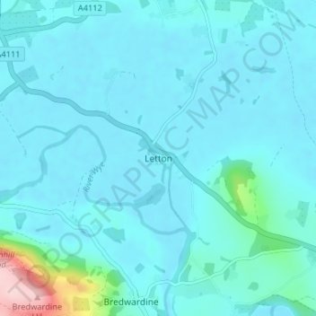 Letton地形图、海拔、地势