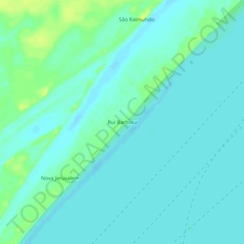 Rui Barbosa地形图、海拔、地势