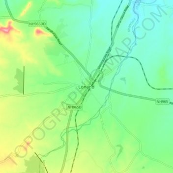 Lonand地形图、海拔、地势