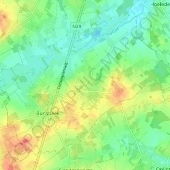 Boeslinter地形图、海拔、地势
