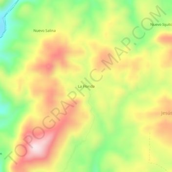 La Florida地形图、海拔、地势