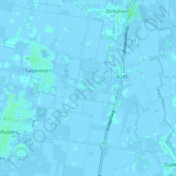 Kalverdijk地形图、海拔、地势