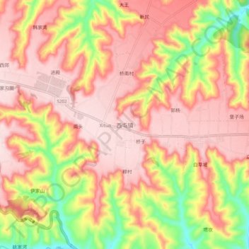 西屯镇地形图、海拔、地势