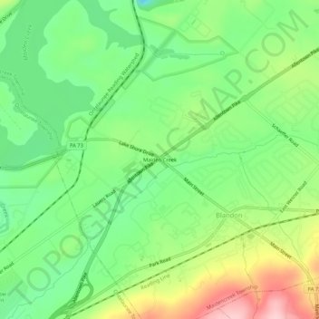 Maiden Creek地形图、海拔、地势