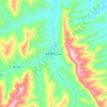 达木斯乡地形图、海拔、地势