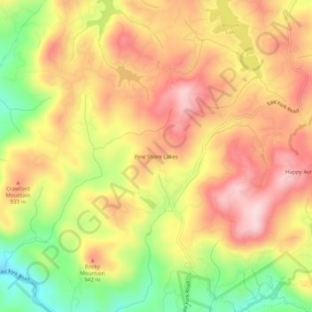 Pine Shore Lakes地形图、海拔、地势