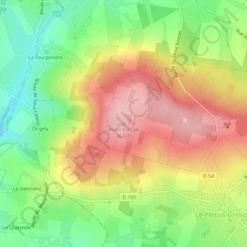 Mont Pinçon地形图、海拔、地势