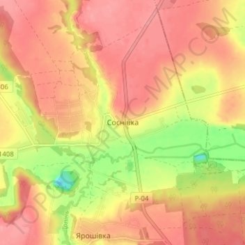 Сосновка地形图、海拔、地势