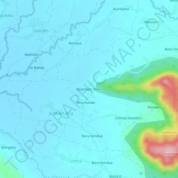 Khairbani Ithari地形图、海拔、地势