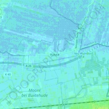 Rübke地形图、海拔、地势