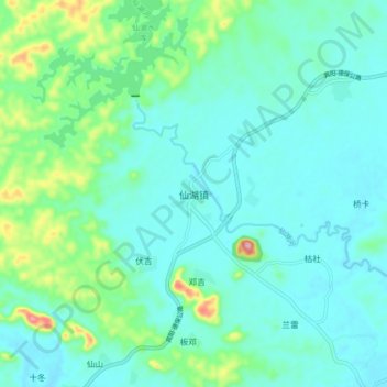 仙湖镇地形图、海拔、地势