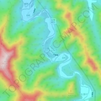 月亮湾地形图、海拔、地势
