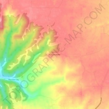 Madonnaville地形图、海拔、地势