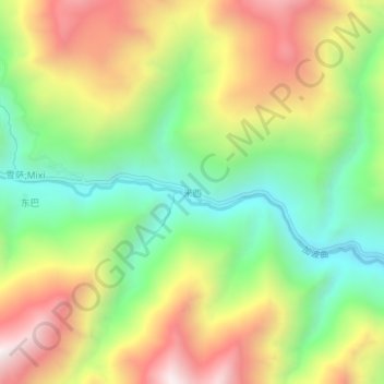 Mexi地形图、海拔、地势