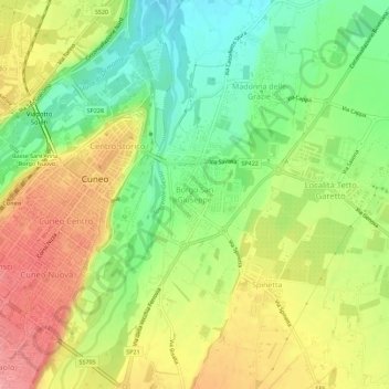 Borgo San Giuseppe地形图、海拔、地势