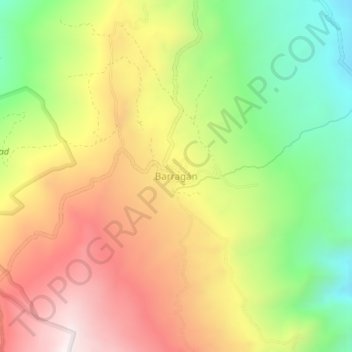 Barragán地形图、海拔、地势