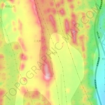红云村地形图、海拔、地势