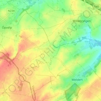 Honsem地形图、海拔、地势