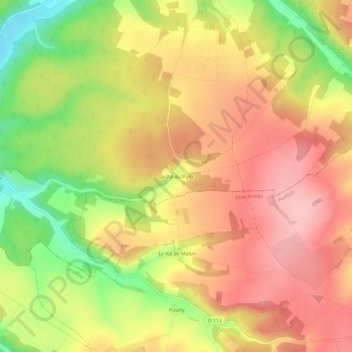 Le Val du Puits地形图、海拔、地势