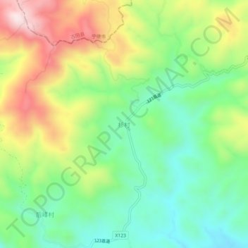 杉村地形图、海拔、地势