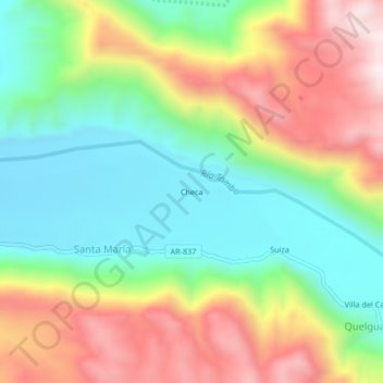 Checa地形图、海拔、地势