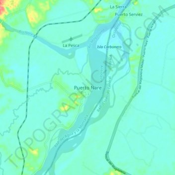 Puerto Nare地形图、海拔、地势