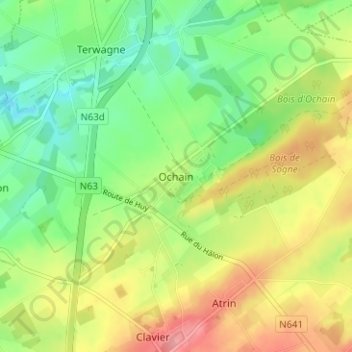 Ochain地形图、海拔、地势