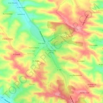 A Enmaurin Neuf地形图、海拔、地势