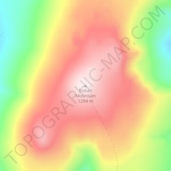 Indian Mountain地形图、海拔、地势