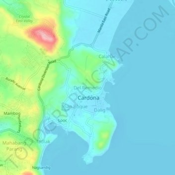 Del Remedio地形图、海拔、地势