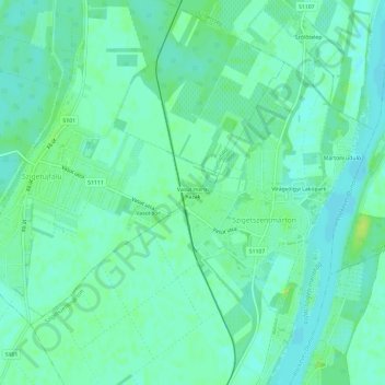 Vasút menti házak地形图、海拔、地势