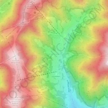 Sankt Oswald地形图、海拔、地势