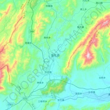 莲花县地形图、海拔、地势
