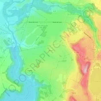 Bissia地形图、海拔、地势