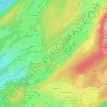 Le Grain d'Orge地形图、海拔、地势