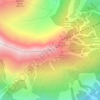 Grubigstein地形图、海拔、地势
