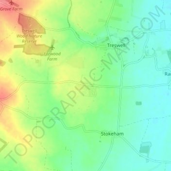Woodbeck地形图、海拔、地势