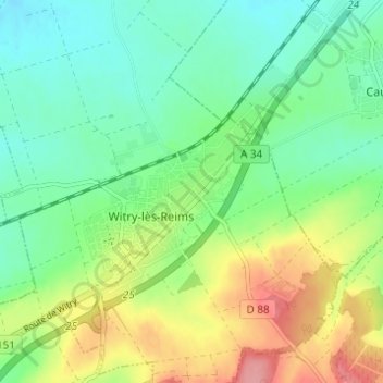 Le Village地形图、海拔、地势