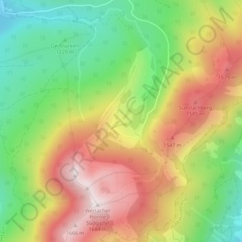 Alpe Schnitzlertal地形图、海拔、地势