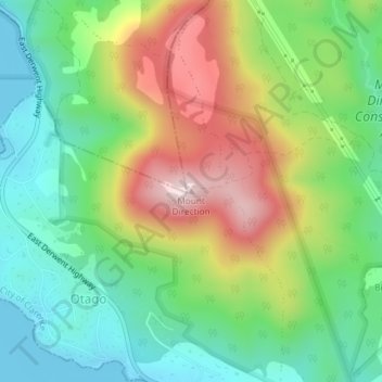 Mount Direction地形图、海拔、地势
