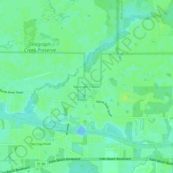 Telegraph Estates地形图、海拔、地势