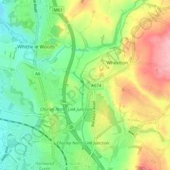 Whittle Springs地形图、海拔、地势