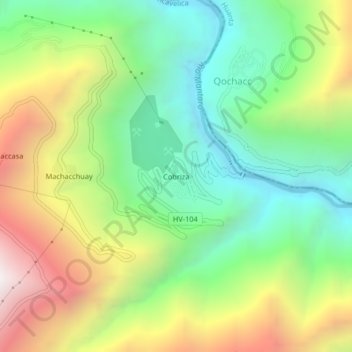 Cobriza地形图、海拔、地势
