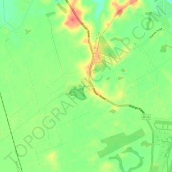 Rukuhia地形图、海拔、地势